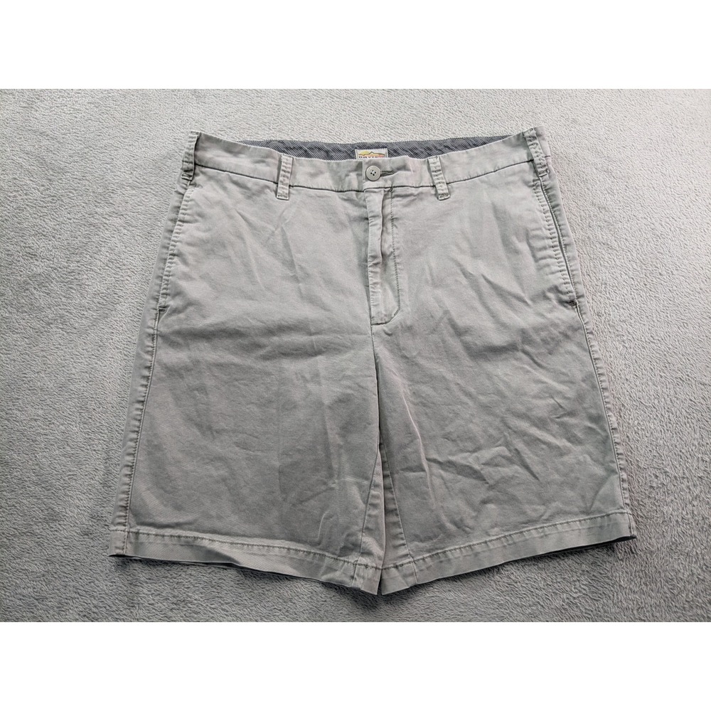 Orvis Trout Bum Mens Gray Flat Front Stretch Chino Hiking Shorts Size 36